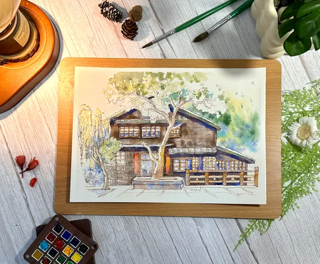 日式老屋｜水彩作品